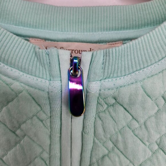 Soft Surroundings Golf Shores Pullover Quilted Crewneck Women's Size S Green - Picture 7 of 8